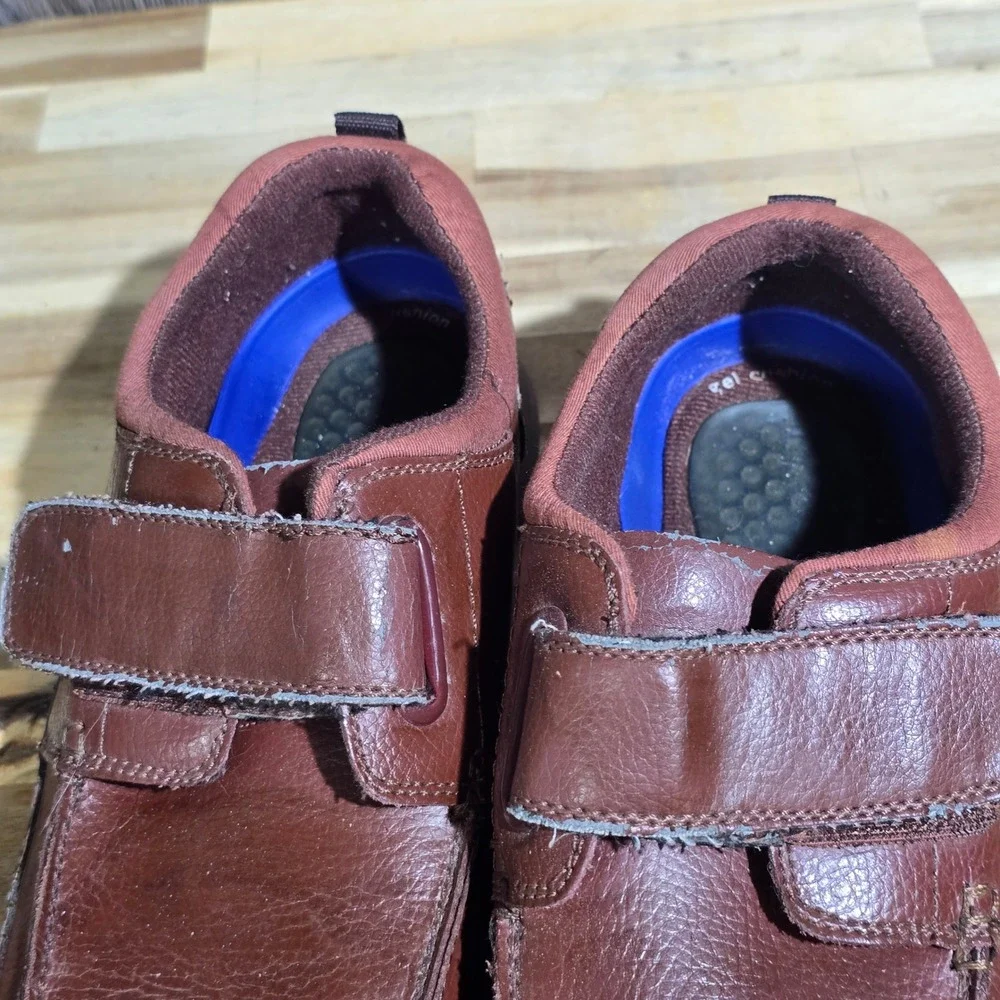 Dr Scholl's Men's 11 D Brown Leather Comfort Moccasin Hook-Loop‎ Closure Shoe